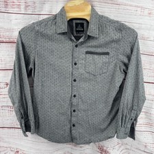 Prana Shirt Mens Large Grey Geometric Diamond Print Long Sleeve Button Down picture