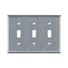 Mulberry 3-Gang Wallplate, 4.5 In H x 6.375 In W, 430 Stainless Steel picture