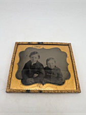 Two Boys Sitting Next to Each Other Daguerreotype Antique c1908 picture