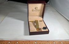 Vintage Elgin Women's Wrist Watch EM864-007 Gold Tone 5R21 Quartz Dress Watch picture