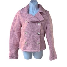 Sundance Gemma Pea Coat Womens PXS Pink Boucle Wool Blend Double-Breasted NWOT picture