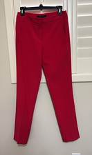 BCBGMAXAZRIA Women’s Red Solid Dress Pants Straight Leg Flat Front XS picture