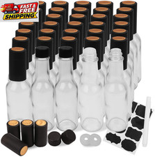 5oz Glass Hot Sauce Woozy Bottles Lids Dripper Inserts Shrink Capsules 35 Pack picture