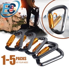 30KN Heavy Duty Auto Locking Climbing Carabiner Aluminum D Ring Clips Twist Lock picture