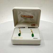 Carla | Nancy B 14k Yellow Gold Briolette Emerald Hoop Earrings (2GER-1547) picture