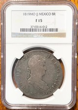 NGC Graded F15 1819MO JJ Mexico 8R picture