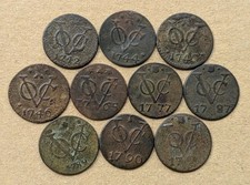 Lots 10 Pcs Dutch VOC Duit 1742 - 1791 New York Penny Copper Coin_b899 picture