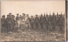 1910s WWI Europe Military Real Photo RPPC Postcard / Officer Reviewing Soldiers picture