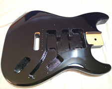 Black Stratocaster Electric Guitar Body 2 pcs Alder  picture