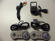 Super Nintendo SNES 2 Controllers AV Cable Power Adapter Bundle Brand New 5Z picture
