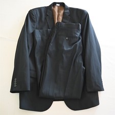Valenti Uomo 42L 34x34 Navy Blue Stripe Super 150s Mens Jacket Pants Suit picture