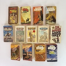 Lot Of Zane Grey Paperback Books Vintage Western Paperback Yellow Red Spines picture