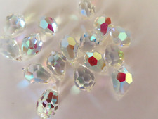 Preciosa Genuine Czech Machine Cut Drop Pendant 12x18mm Crystal AB, 6 pendants picture