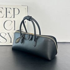 Alaïa Smooth Leather Asymmetric Triangle Bag Black Top Handle Satchel28×11×10cm picture