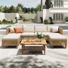 Patio Furniture Set Outdoor Conversation Set Wicker Rattan Sectional Sofa Table picture