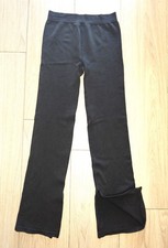 Fabletics Women's Black Pants Seamless Deep Rib High-Waisted Ankle Slit Size L picture
