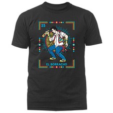 EL BORRACHO MEXICAN LOTERIA CARD GRAPHIC T-SHIRT picture