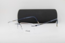NEW SILHOUETTE 5521 FY 4540 BLUE GUNMETAL GOLD AUTHENTIC EYEGLASSES 52-19 picture
