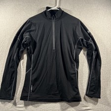 Icebreaker GT Pullover Mens Medium Black 1/4 Zip Long Sleeve Wool Hiking Top picture