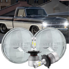 For 69-78 Ford F100 F150 F250 Pair 7inch Round LED Headlights Halo High/Low Beam picture