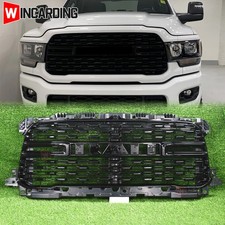 For 2019 2020-2024 RAM 2500 3500 4500 Big Horn Glossy Black Front Bumper Grille picture