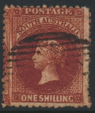 South Australia 1870 1/-  Perf 11½ - 12½ SG49b used Unpriced in SG picture