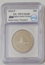 Rare 2001-P Capitol Visitors Center Commemorative Half Dollar ICG PR70 DCAM picture