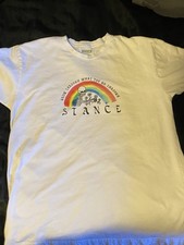 Stance The Crew T White Skeleton Peace Graphic Logo Crew Neck Tee Cotton L picture