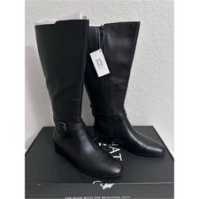 Naturalizer Rena Wide Calf Boot Womens Size 9 Black Leather picture