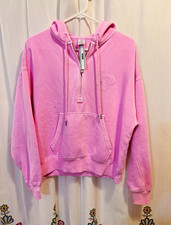 PINK Victoria's Secret PINK 1/4 Zip Fleece Hoodie w/ Pockets Pink XS picture
