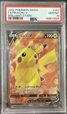 Pikachu V #157/172 - 2022 Pokemon SWSH Brilliant Stars - PSA 10 - New Cert picture