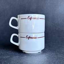 Naaman Israel White Calligraphy Script Espresso Demitasse Cups set two picture