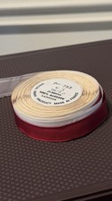 Vintage French 100% Acetate Ribbon Deep Red 25M Original Spool Made France picture