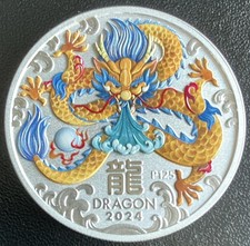 The Perth Mint Australian Lunar 2024 Dragon 1 oz .9999 Silver $1 Business Uncert picture