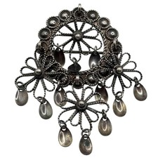 Vintage 830 Silver Scandinavian Solje Wedding Dangle Brooch 830S picture