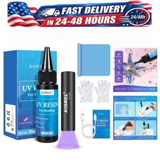 KISREL UV Resin Kit 50g with UV Light, Fast Curing Adhesive Glue picture