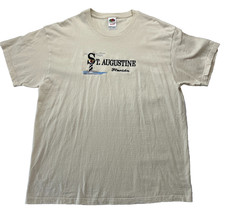 St Augustine Florida Lighthouse Embroidered T Shirt Size XL Cotton VTG 90s picture