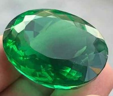 Colombian Huge Oval Cut Green Emerald 120+ Ct Certified Natural Loose Gemstone picture
