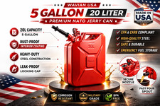 Wavian 5 Gallon 20L NATO Steel Jerry Can w/ Leakproof Spout Red picture