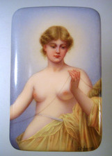 Late 19th c Heubach Germany Artist Signed Painted Porcelain Portrait Plaque picture