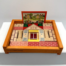 Vintage Wooden Puzzle Block, Western Germany, Blding 3D House, Gnomes W. Germany picture