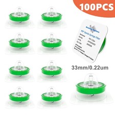 100pcs Lab PES STERILE Syringe Filter 33mm Diameter 0.22μm Pore Size Hydrophilic picture