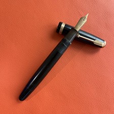 Vintage Parker Duofold Senior Streamline Fountain Pen 14K Gold Nib Button Fill picture