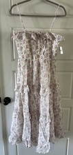 Altar’D State Altard Kathy As Ivory/ Pink Floral Print Dress Size S $84 picture