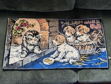 Vintage Italian Puppies & Kitten Tapestry 39” picture