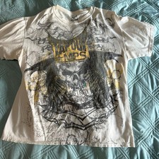 Tapout MPS T-Shirt Size L White Skull MMA Y2K Graphic Tee picture