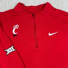 Nike Dri-Fit Mens XL Cincinnati Bearcats Big 12 1/4 Zip Running Pullover *Read picture