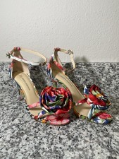 Jessica Simpson Floral Strappy Ankle Strap Buckle Open Toe Heels US 6 EU 36.5 picture