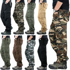 Mens Cargo Work Pants Relaxed Fit  Tactical Camo Combat Trousers with 6/8 Pocket picture
