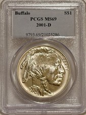 2001 D American Buffalo Silver Dollar PCGS MS69 picture